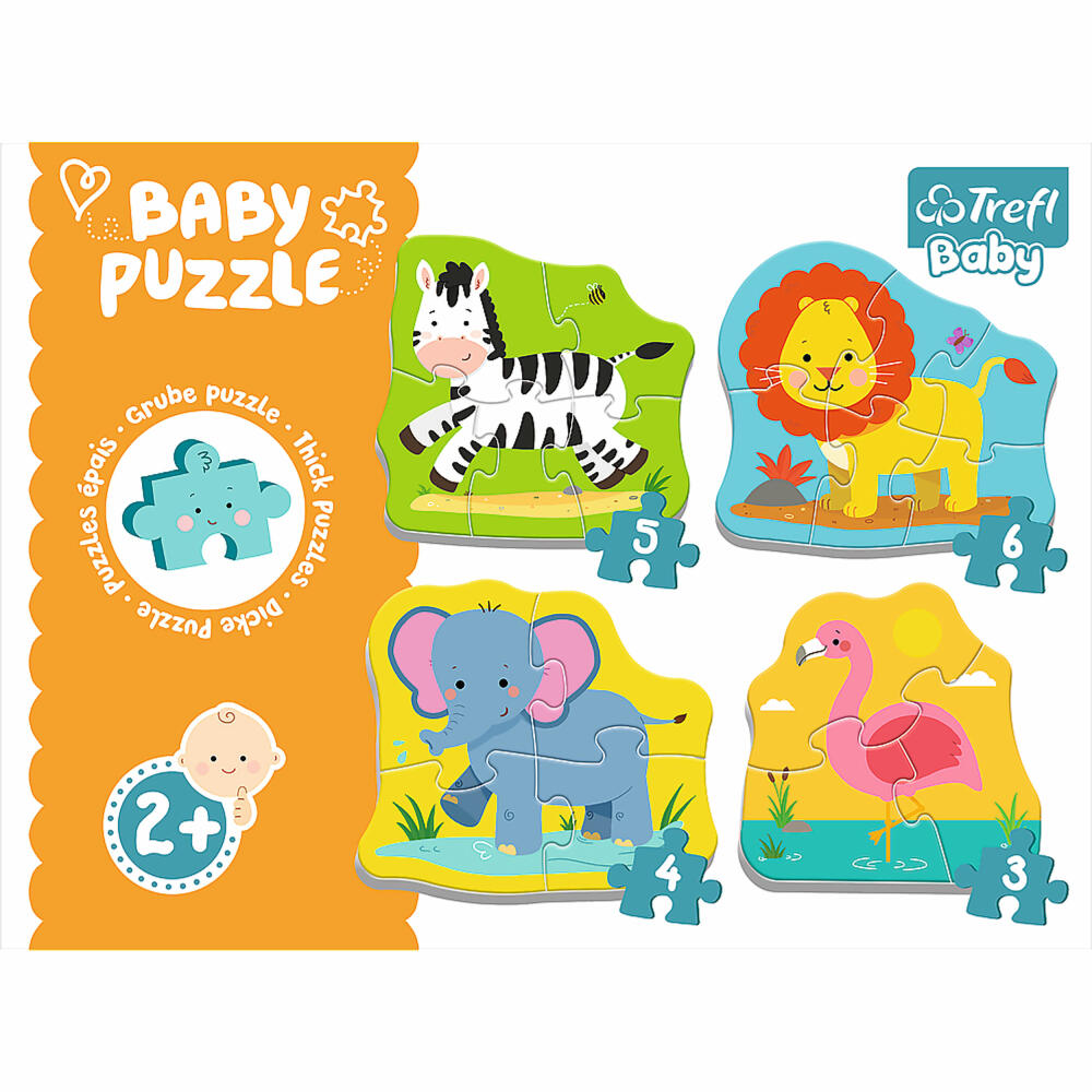 Trefl Baby Puzzle Safari Animals, Children's Puzzle, Animal Puzzle, 18 Pieces, 36073