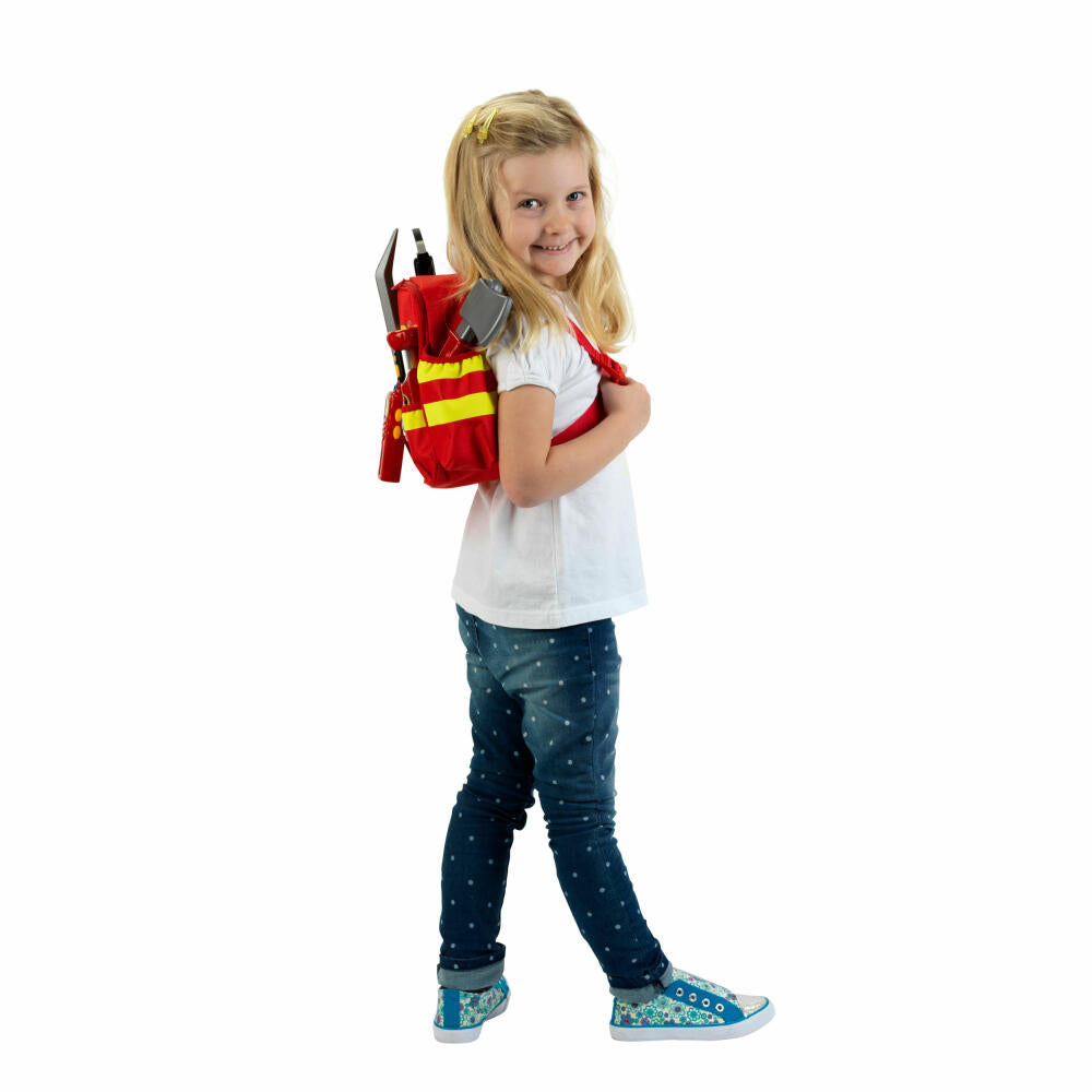 Theo Klein Fire Fighter Henry Fire Brigade Backpack, 7-piece, Fire Extinguisher, Axe, Children's Toy, 8900