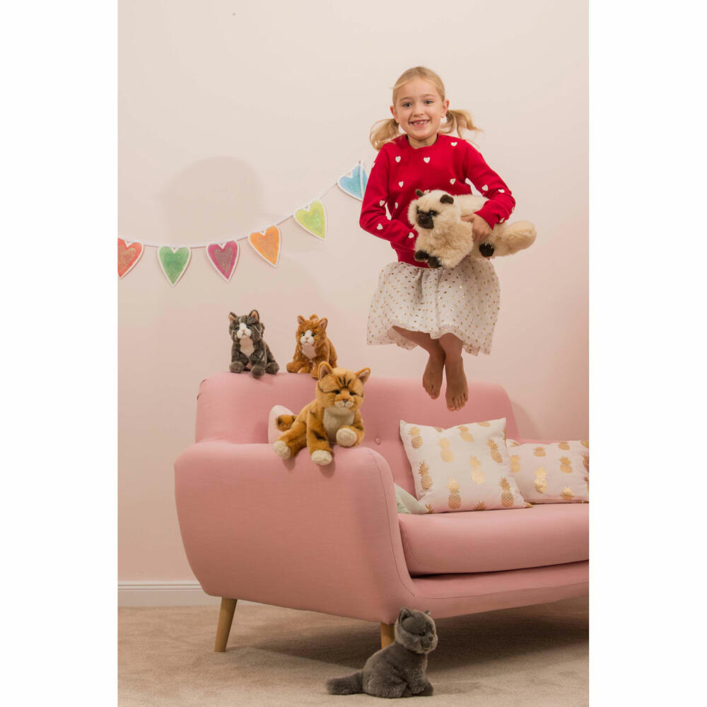 Teddy Hermann Kartäuser Katze sitzend, Kuscheltier, Stofftier, Plüschtier, Katzen, Plüsch, 20 cm, 918257