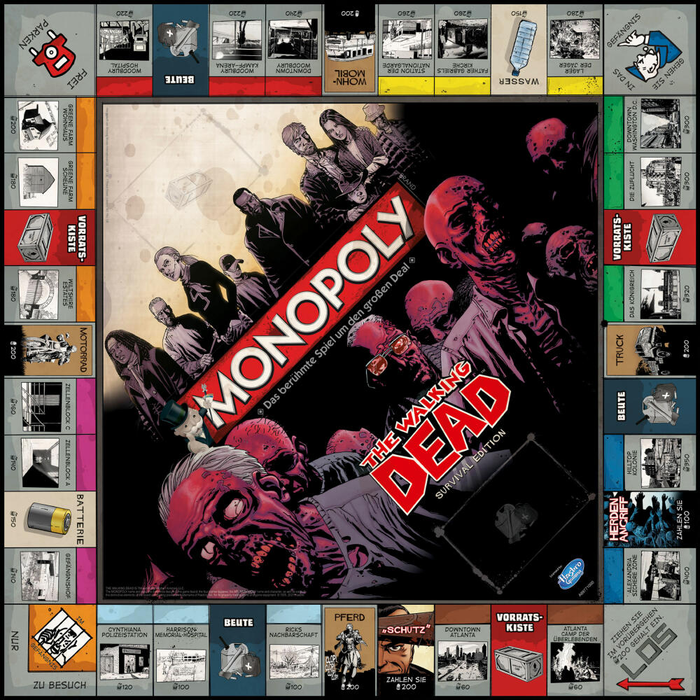 Winning Moves Monopoly The Walking Dead, Board Game, Parlor Game, Family Game, 43287