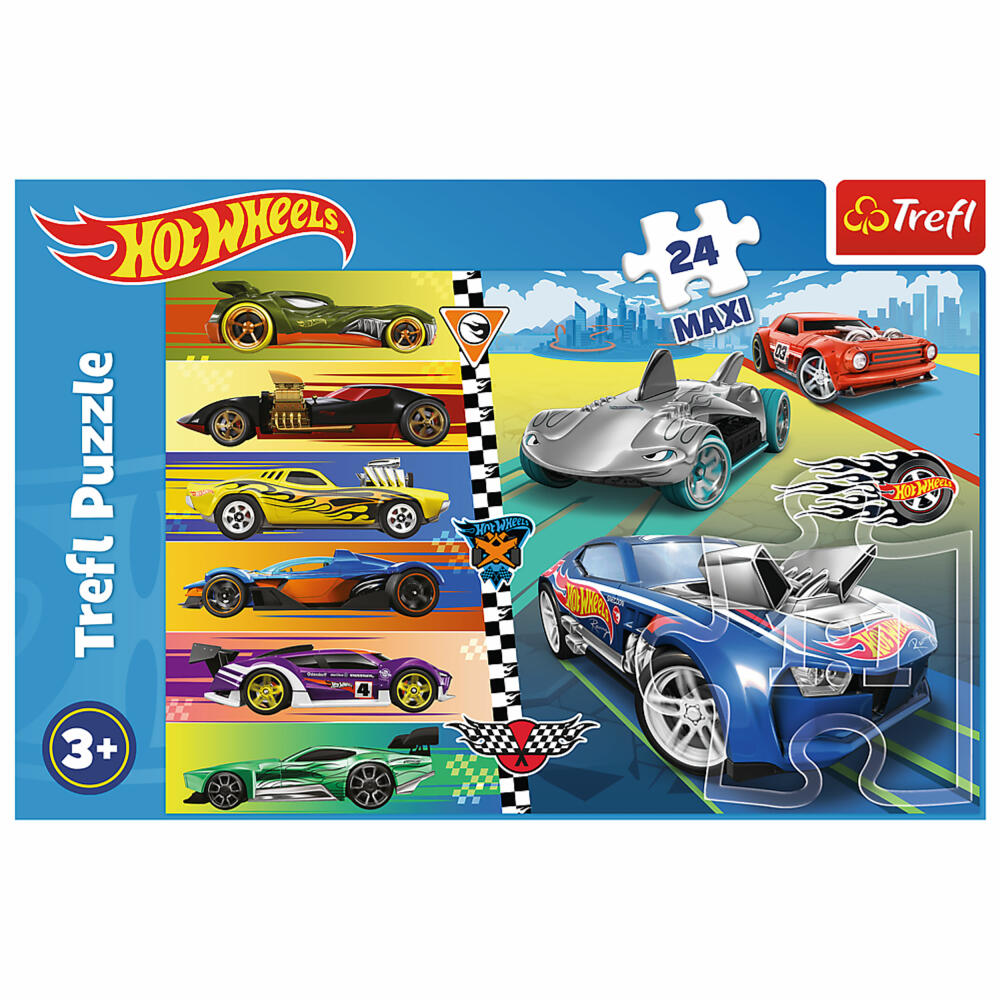Trefl Maxi Puzzle Hot Wheels, children's puzzle, cars, 24 pieces, 60 x 40 cm, 14362