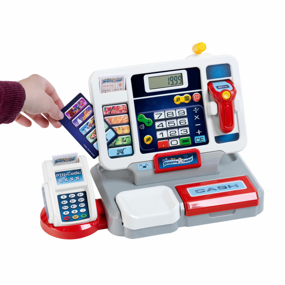 Theo Klein Shopping Center Tablet Cash Register, with Soundbar, Toy Cash Register, Play Cash Register, Supermarket Cash Register, Children's Toy, 9389