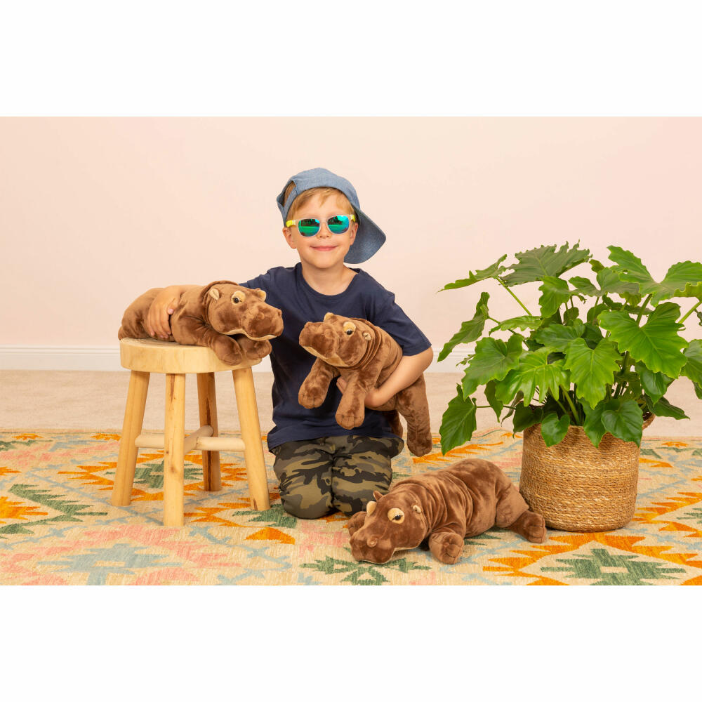 Teddy Hermann Nilpferd Liegend, Kuscheltier, Stofftier, Plüschtier, Exotisches Tier, Plüsch, 48 cm, 905950