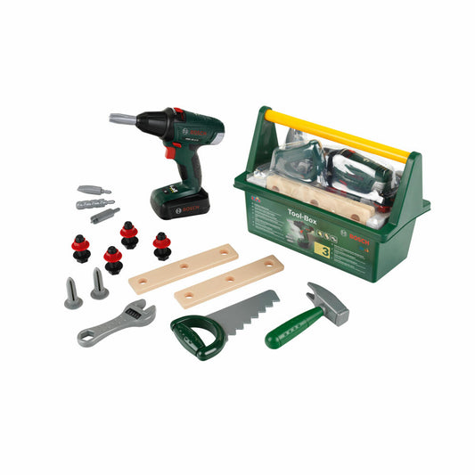 Theo Klein Bosch Werkzeug-Box, Akkuschrauber, Werkzeugkoffer, Werkzeug, Kinder Spielzeug, 8520