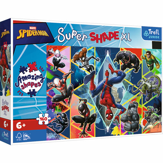 Trefl Junior Super Shape XL Puzzle Marvel Spiderman, 160 Teile, 60 x 40 cm, 50024