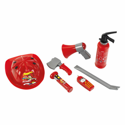 Theo Klein Fire Fighter Henry Feuerwehrset mit Helm, 7-tlg., Feuerlöscher, Brecheisen, Megafon, Kinder Spielzeug, 8967