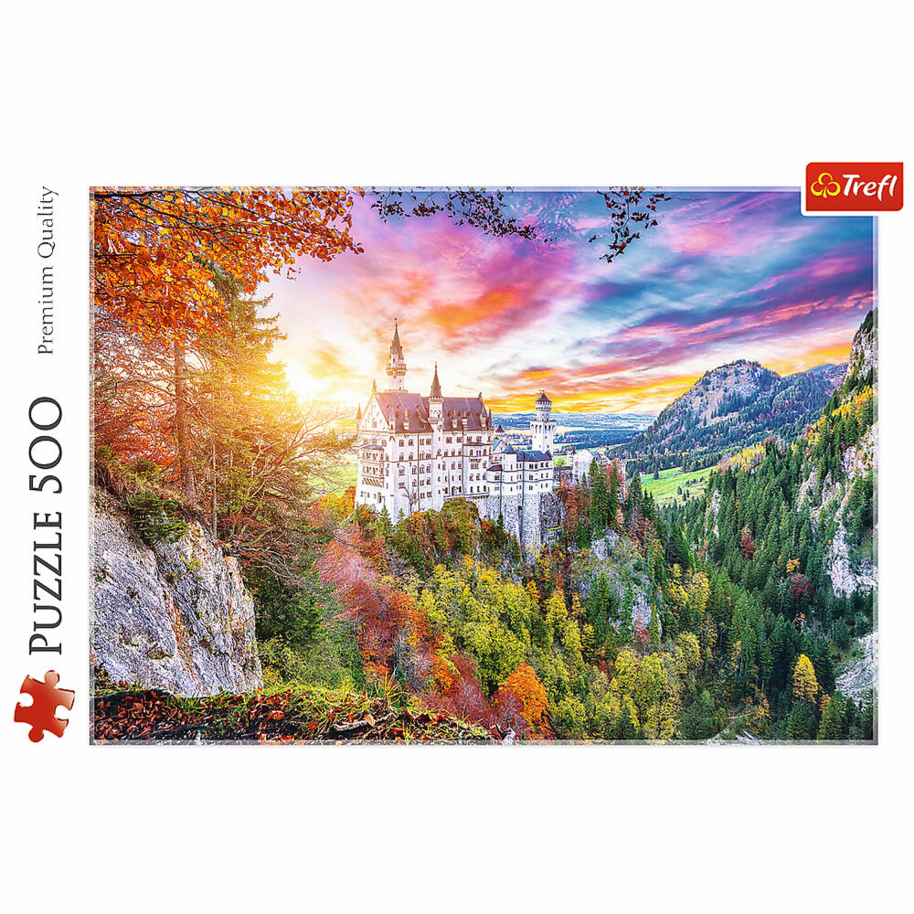 Trefl Puzzle View of Neuschwanstein, Germany, Castle, 500 pieces, 48 ​​x 34 cm, 37427