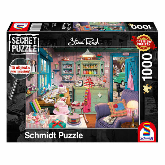Schmidt Spiele Puzzle Grandmother's Room, Secret Puzzle, Adult Puzzle, Hidden Object Picture, 1000 Pieces, 59653