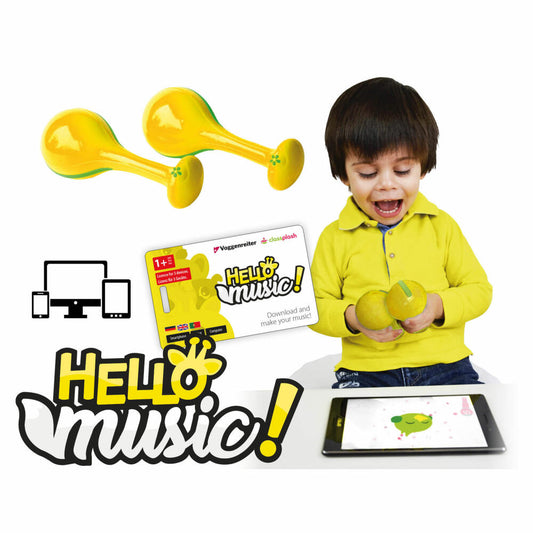 Voggenreiter Hello Music Maracas Set, 3-piece, rattle, hand rattle, musical toy, with app, 1151
