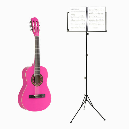 Voggenreiter Gitarren Set, 2-tlg., Voggy Kindergitarre 1/2, Volt Notenständer NS-100, Kinder Gitarre, Erstgitarre, Akustikgitarre