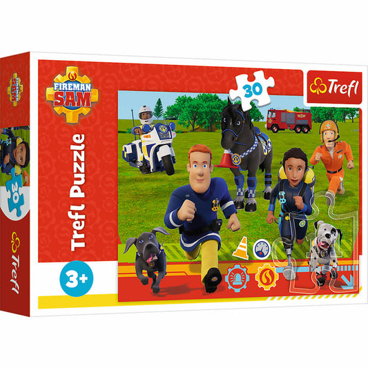 Trefl Puzzle Fireman Sam, children's puzzle, 30 pieces, 27 x 20 cm, 18297