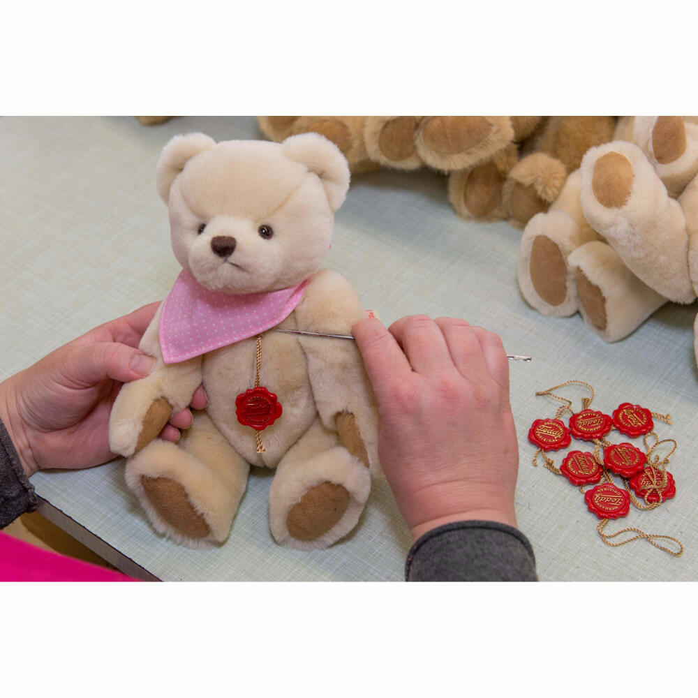 Teddy Hermann Teddybär Line, Sammlerbär, limitiert, handgefertigt, Plüschbär, Kuschelbär, bekleidet, aus Mohairplüsch, Hellbraun, 22 cm, 12105