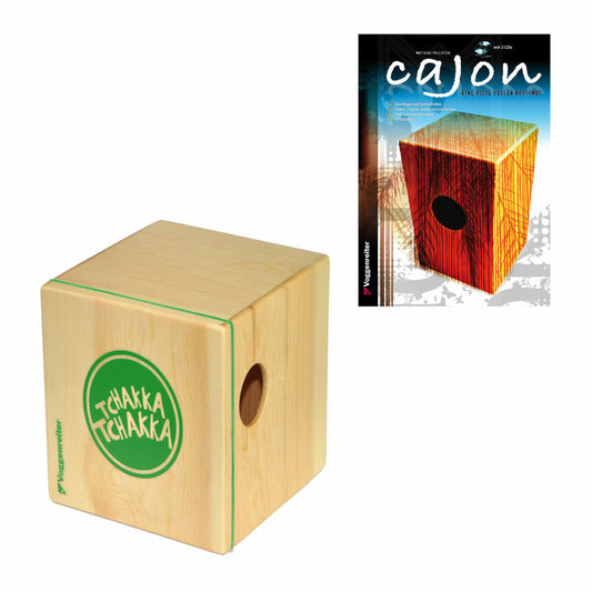 Voggenreiter Cajon Set, 4-tlg., Volt KazooJon Würfel, Eine Kiste Voller Rhythmus, Lernbuch, Trommelkiste, Trommel