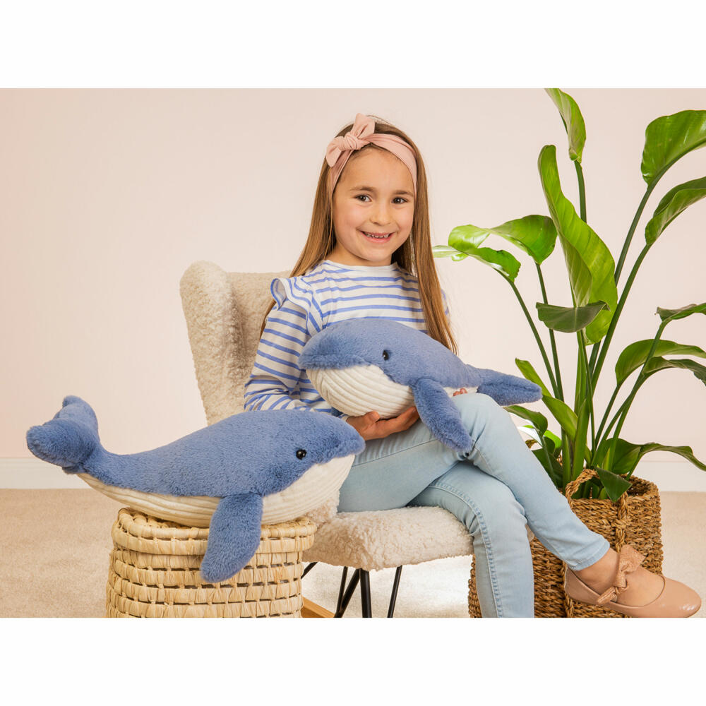 Teddy Hermann Walfisch Waltraud, Plüschtier, Wal, Herzekind, Plüsch, Blau, Weiß, 44 cm, 939542