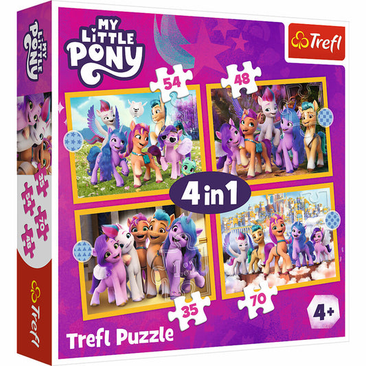 Trefl 4 in 1 Puzzle - My little Pony, 35 + 48 + 54 + 70 Teile, 28.5 x 20.5 cm, 34624