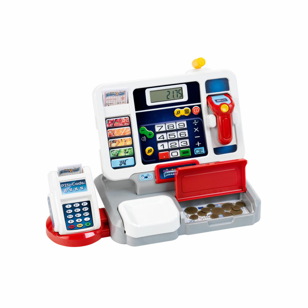 Theo Klein Shopping Center Tablet Cash Register, with Soundbar, Toy Cash Register, Play Cash Register, Supermarket Cash Register, Children's Toy, 9389