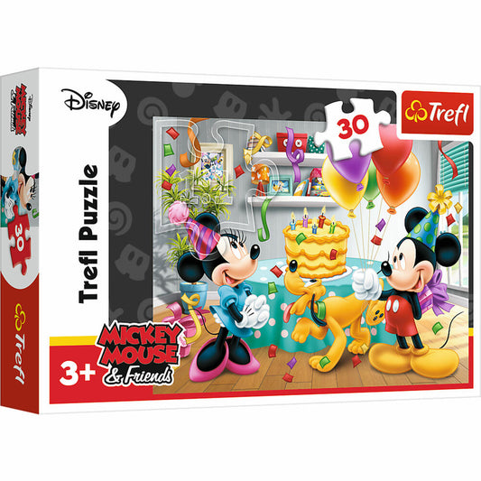 Trefl Puzzle Birthday Party / Mickey &amp; Minnie, Children's Puzzle, 30 Pieces, 27 x 20 cm, 18211