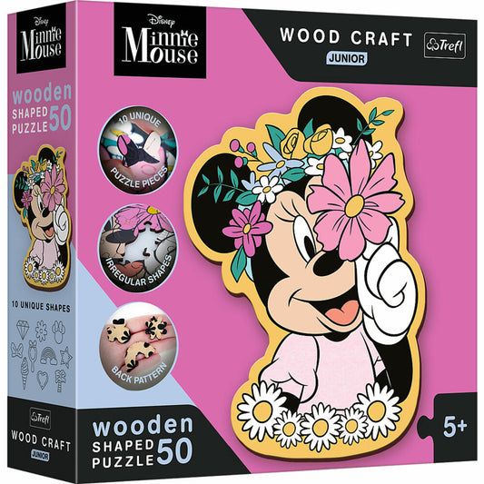 Trefl Holz Puzzle Junior Disney - Minnie Maus, Kinderpuzzle, 50 Teile, 20200