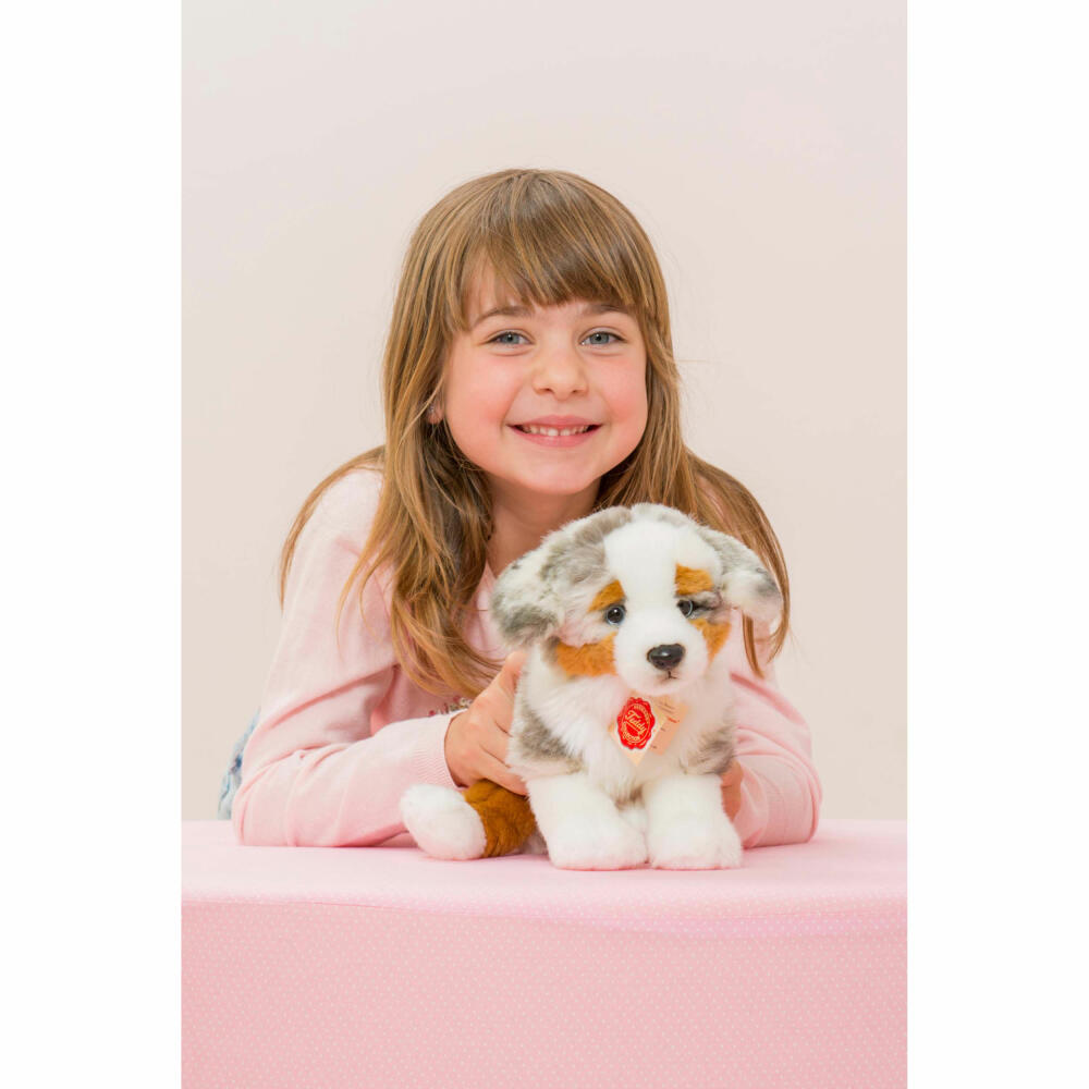 Teddy Hermann Australian Shepherd Welpe, Kuscheltier, Stofftier, Plüschtier, Hund, Sonderedition Lieblingshunde, sitzend, Plüsch, Mehrfarbig, 22 cm, 91935