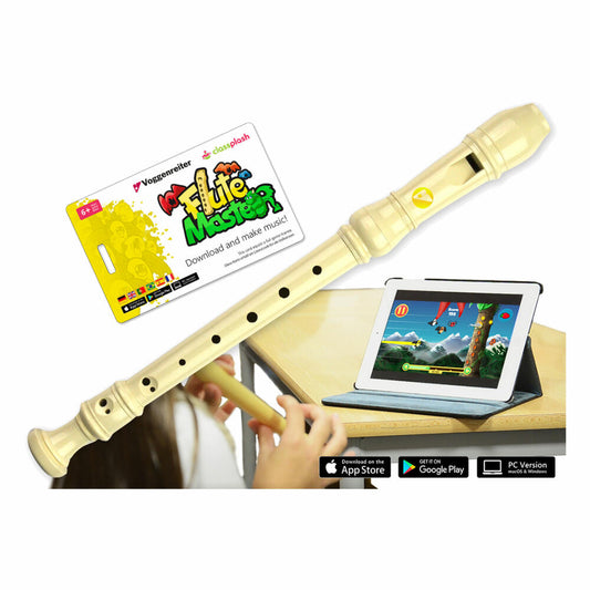 Voggenreiter Flute Master App with recorder, recorder, learning software, children, instrument, German fingering, plastic, from 6 years, 1141