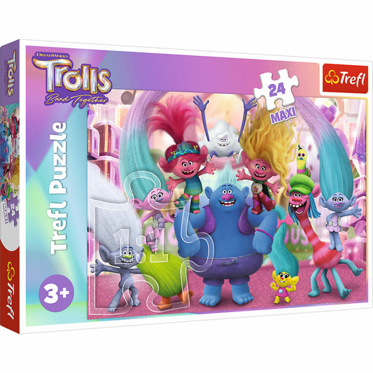 Trefl Maxi Puzzle Trolls, Children's Puzzle, Trolls, 24 pieces, 60 x 40 cm, 14359