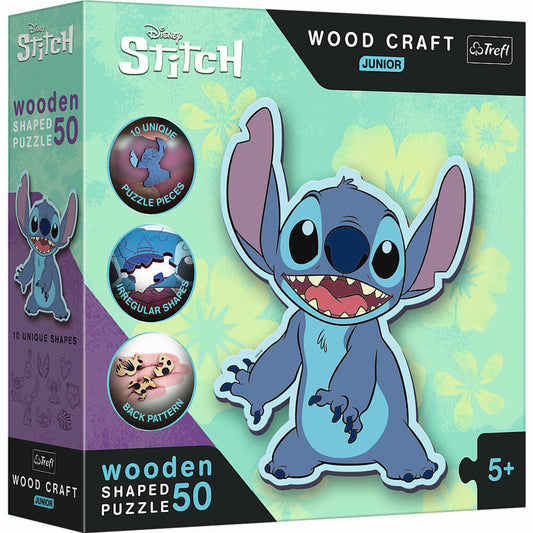 Trefl Holz Puzzle Junior Lilo & Stitch, Kinderpuzzle, 50 Teile, 20205