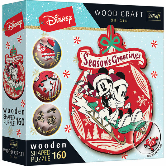 Trefl Holz Puzzle Disney - Mickey und Minnis Weihnachtsabenteuer, 160 Teile, 20192