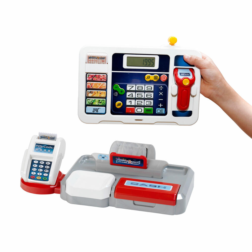 Theo Klein Shopping Center Tablet Cash Register, with Soundbar, Toy Cash Register, Play Cash Register, Supermarket Cash Register, Children's Toy, 9389