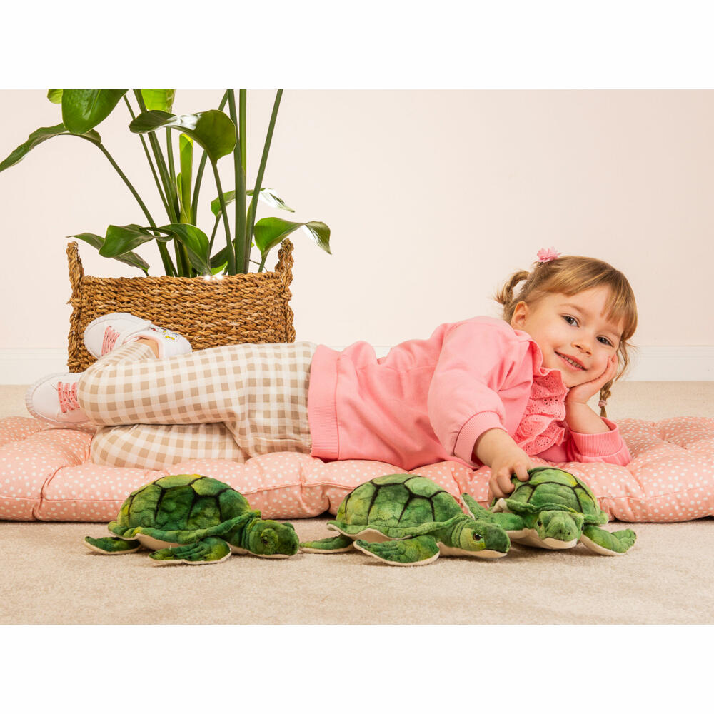 Teddy Hermann Water Turtle, Plush Toy, Sea Animal, Plush, Green, 23 cm, 900344