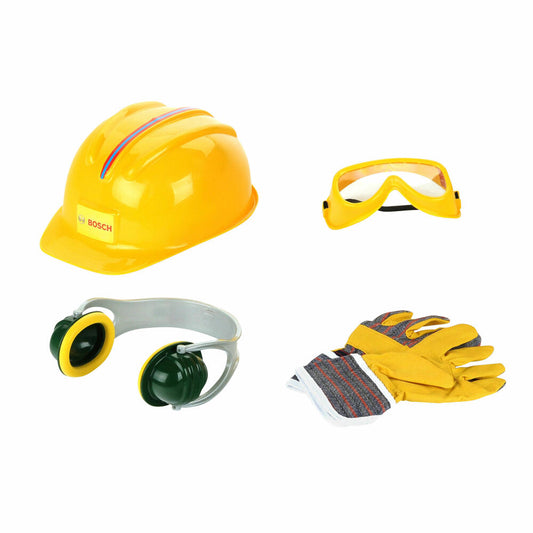 Theo Klein Bosch Zubehörset, 4-tlg., Kindwerkzeug, Schutzbrille, Handschuhe, Kinder Spielzeug, 8537