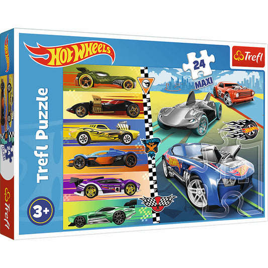 Trefl Maxi Puzzle Hot Wheels, children's puzzle, cars, 24 pieces, 60 x 40 cm, 14362