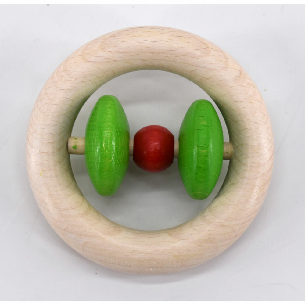 Voggenreiter Music For Kids Premium Rattle-Ring Roti, Rattle, Musical Toy, Wooden Musical Toy, Red / Green, 1124