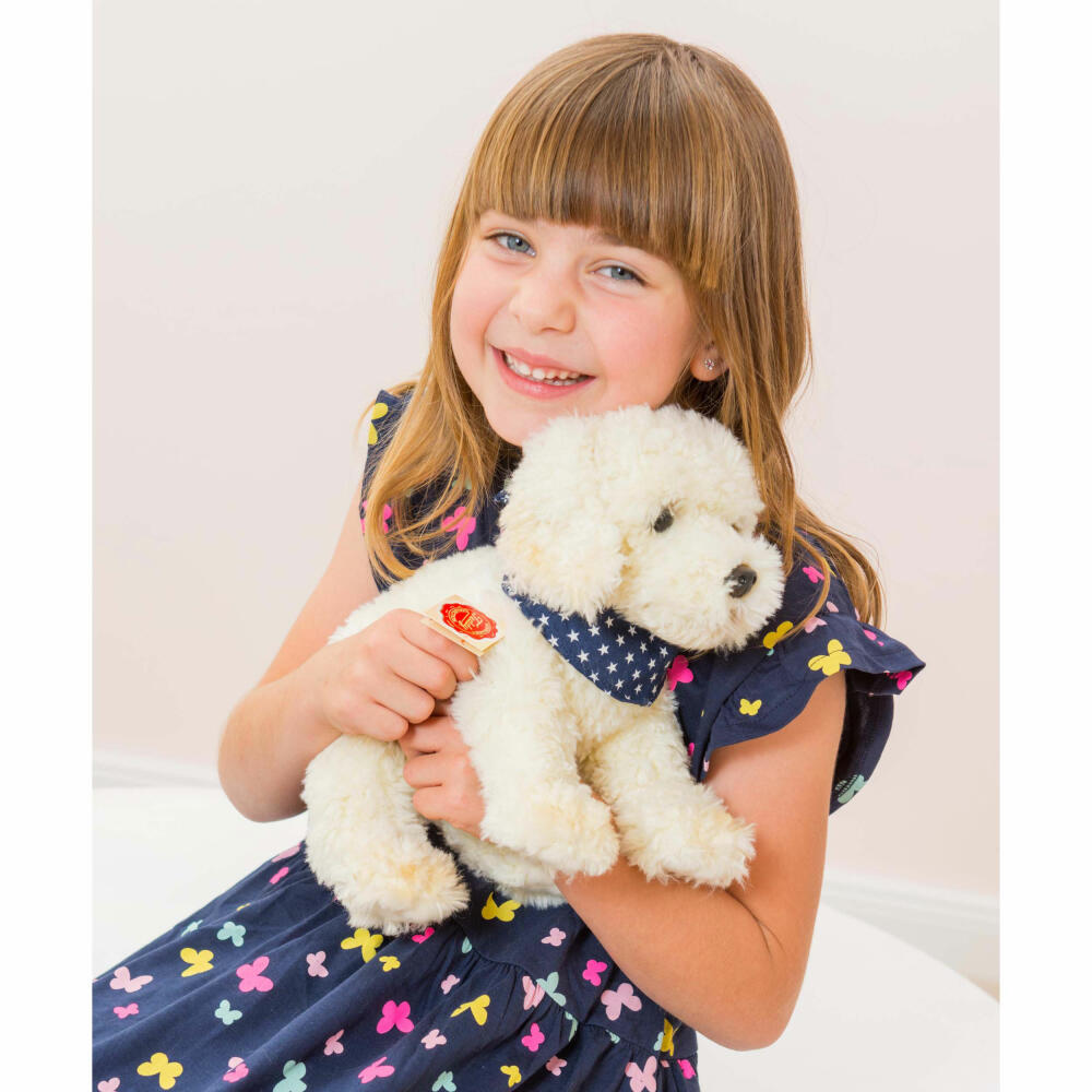 Teddy Hermann Labradoodle, Kuscheltier, Stofftier, Plüschtier, mit Sternchen-Halstuch, Hund, Sonderedition Lieblingshunde, sitzend, Plüsch, Weiß, 28 cm, 91939