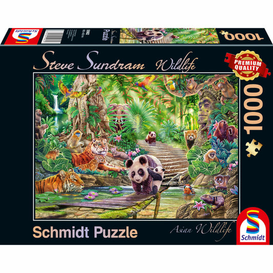 Schmidt Spiele Asiatische Tierwelt, Steve Sundram Wildlife, Puzzle, Erwachsenenpuzzle, 1000 Teile, 59962