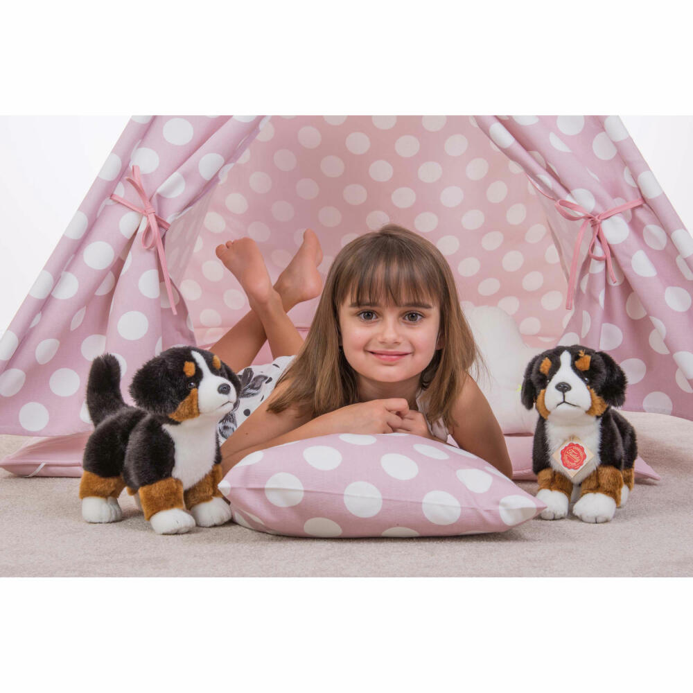 Teddy Hermann Bernese Mountain Dog Puppy, Cuddly Toy, Stuffed Toy, Plush Toy, Dog, Standing, Plush, Multi-Colored, 23 cm, 91930