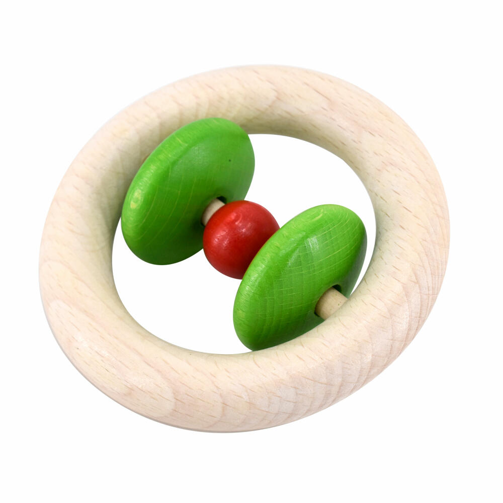 Voggenreiter Music For Kids Premium Rattle-Ring Roti, Rattle, Musical Toy, Wooden Musical Toy, Red / Green, 1124