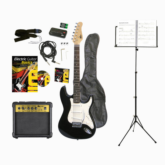 Voggenreiter E-Gitarren Set, 12-tlg., E-Gitarre EG-100, Notenständer NS-100, Elektrogitarre, Verstärker