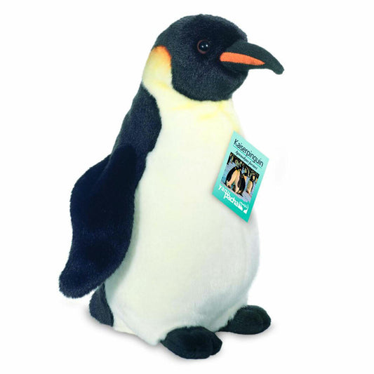 Teddy Hermann Pinguin, Kuscheltier, Stofftier, Plüschtier, Meerestier, Kaiserpinguin, Plüsch, Schwarz Weiß, 30 cm, 90032
