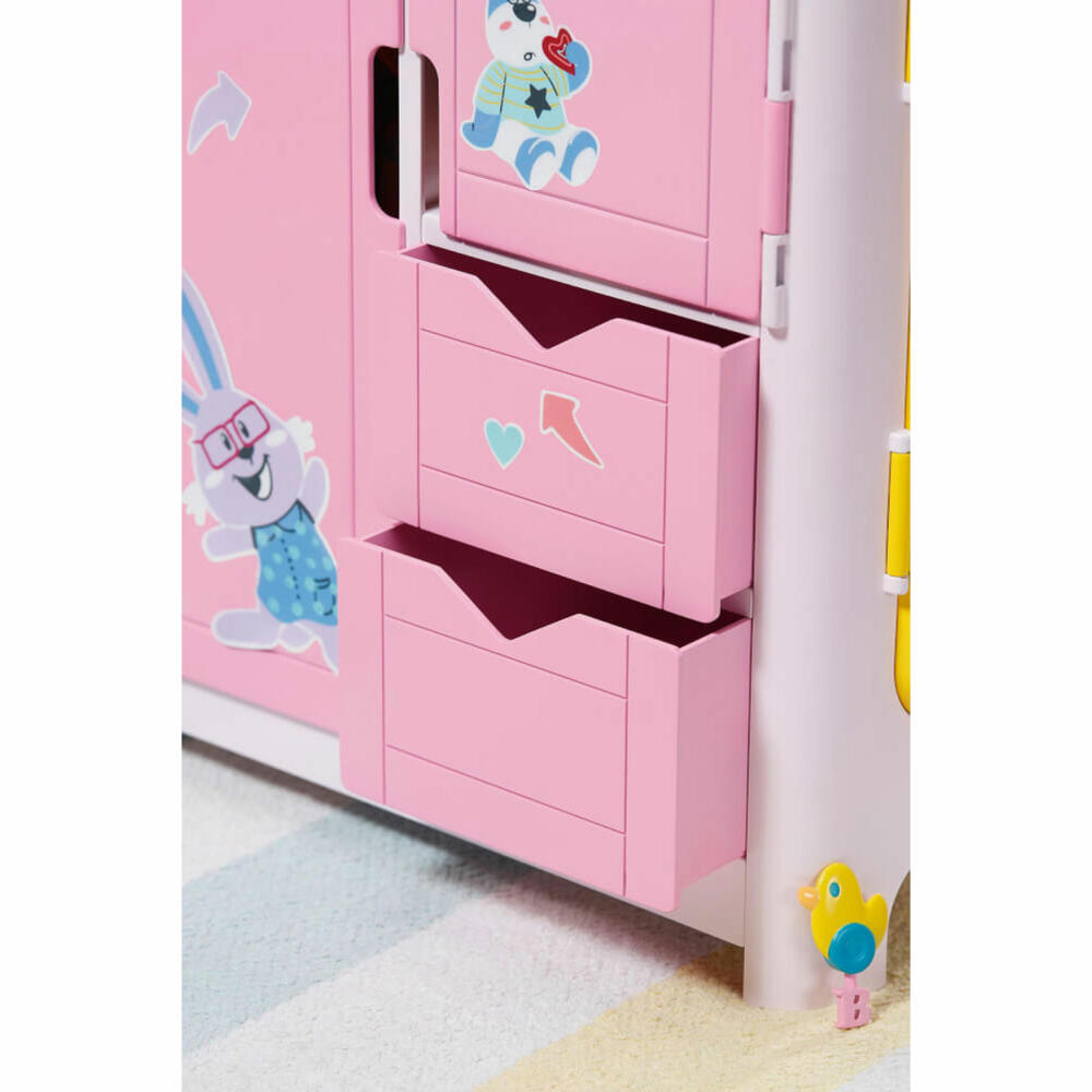 Zapf Creation BABY born Schrank mit Wetterente, Puppenschrank, Kleiderschrank, Puppe, Zubehör, 827987