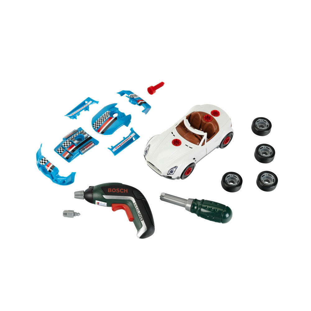 Theo Klein Bosch Car Tuning Set Ixolino II, Akkuschrauber, Zerlegbares Auto, Spielzeug, Kinder, , 8630