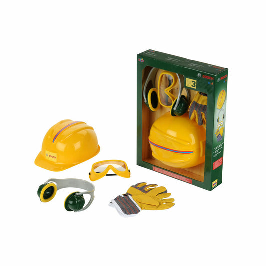 Theo Klein Bosch Zubehörset, 4-tlg., Kindwerkzeug, Schutzbrille, Handschuhe, Kinder Spielzeug, 8537