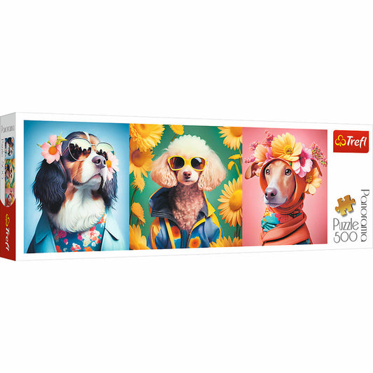 Trefl Panorama-Puzzle Hunde Fashion Week, 500 Teile, 66 x 23.7 cm, 29517