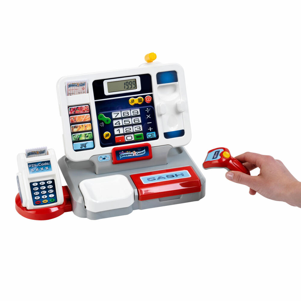 Theo Klein Shopping Center Tablet Cash Register, with Soundbar, Toy Cash Register, Play Cash Register, Supermarket Cash Register, Children's Toy, 9389