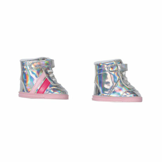 Zapf Creation BABY born Sneakers Silber, Puppenschuhe, Schuhe, Puppe, Puppenkleidung, 43 cm, 831762