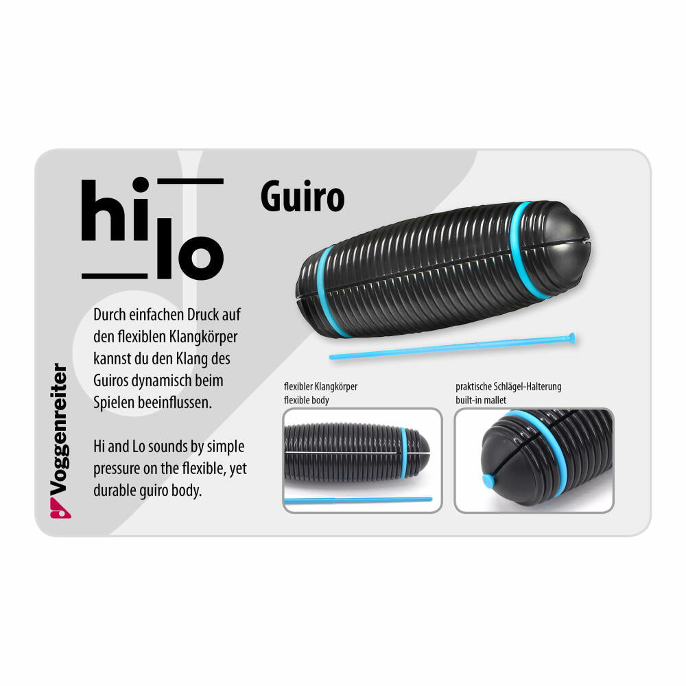 Voggenreiter Hi-Lo Guiro, Musikinstrument, Musik Instrument, Kunststoff, Schwarz, 1177