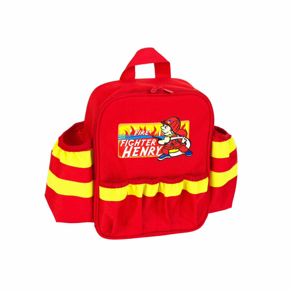 Theo Klein Fire Fighter Henry Fire Brigade Backpack, 7-piece, Fire Extinguisher, Axe, Children's Toy, 8900