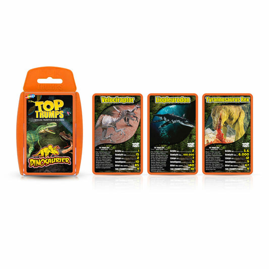 Winning Moves Top Trumps Dinosaurier, Kartenspiel, Trumpfspiel, Quartett, Karten Spiel, 47148