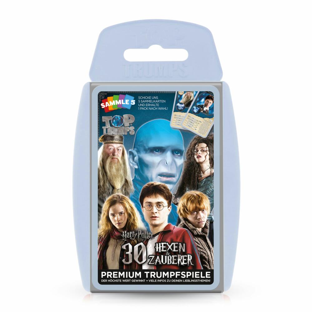 Winning Moves Top Trumps Harry Potter Hexen und Zauberer, Kartenspiel, Trumpfspiel, Quartett, Karten Spiel, 63322