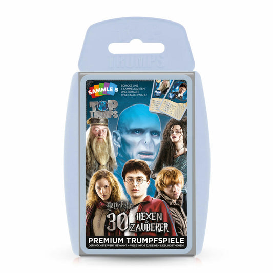 Winning Moves Top Trumps Harry Potter Hexen und Zauberer, Kartenspiel, Trumpfspiel, Quartett, Karten Spiel, 63322