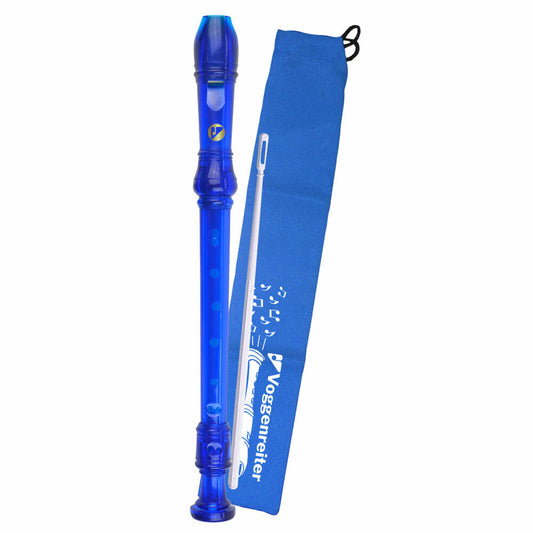 Voggenreiter Voggys plastic recorder, German fingering, block flute, blue, 1091